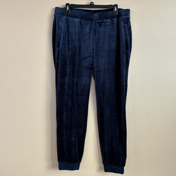 Chicos Zenergy New Size 2R US L 12/14 Navy Blue Pull On Velour Cozy Jogger Pants - Picture 1 of 9